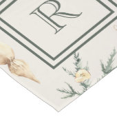 Charme Wärm Winter Watercolor Monogram Mittelgroßer Tischläufer (Ecke)