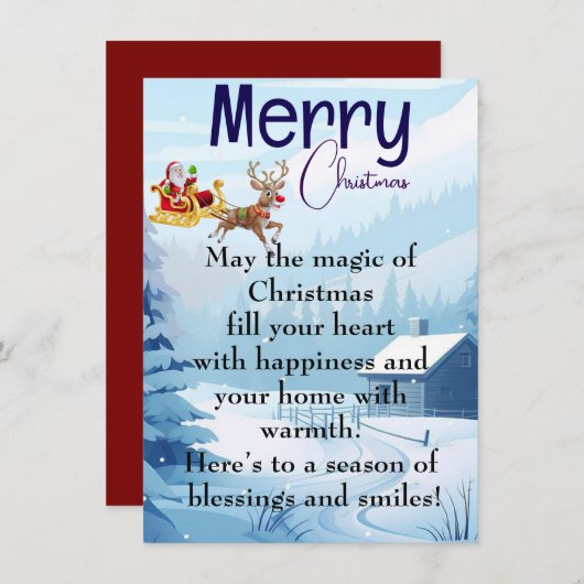 Charme Weihnachten Karte (Vorne/Hinten)