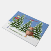 Charme Weihnachtsschneefamilie Fußmatte (Schrägansicht)