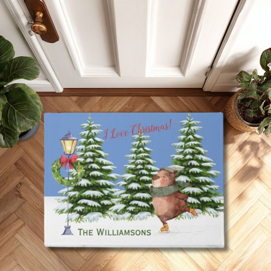 Charme Weihnachtsschneefamilie Fußmatte