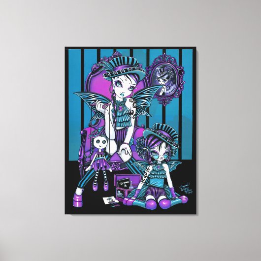 "Charmed" Gothic Couture Fairy Wrapped Canvas Leinwanddruck (Vorderseite)