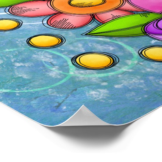 Charmed Posited Doodle Blume Poster (Ecke)