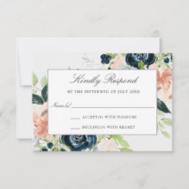 Charmed Watercolor Floral Wedding Card RSVP Karte