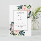 Charmed Watercolor Floral Wedding Einladung (Stehend Vorderseite)