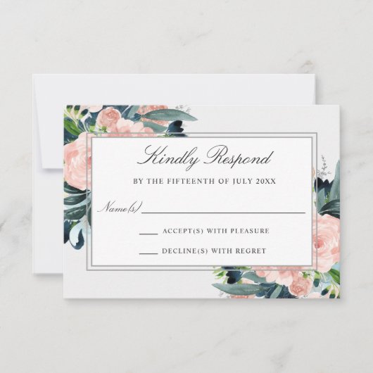 Charmed Watercolor Floral Wedding RSVP Karte (Vorderseite)