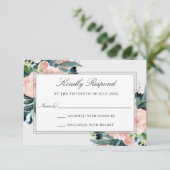 Charmed Watercolor Floral Wedding RSVP Karte (Stehend Vorderseite)