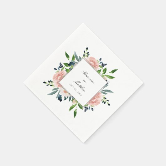 Charmed Watercolor Floral Wedding Serviette (Ecke)