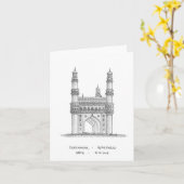 Charminar, Hyderabad, Indien Karte (Gelbe Blume)