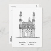 Charminar, Hyderabad, Indien Postkarte (Vorne/Hinten)
