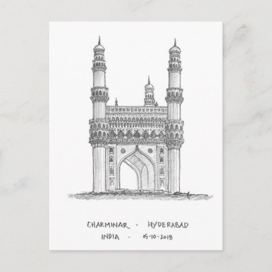 Charminar, Hyderabad, Indien Postkarte (Vorderseite)