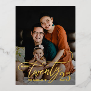 Charming 2FOIL Happy New Year Card Postkarte