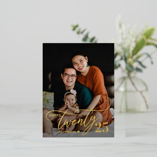 Charming 2FOIL Happy New Year Card Postkarte (Stehend vorne)