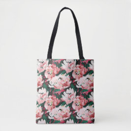 Charming Abract Watercolor Peonies Tasche