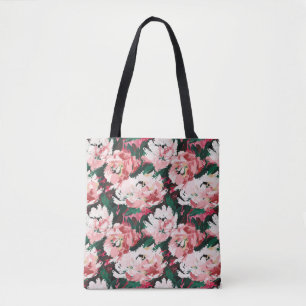 Charming Abract Watercolor Peonies Tasche