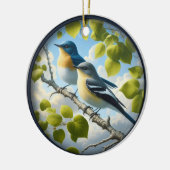 Charming Acadian Flycatchers Scene Christmas Keramik Ornament (Links)