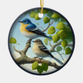 Charming Acadian Flycatchers Scene Christmas Keramik Ornament (Vorne)