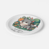 Charming Adorable Wolf Babydusche Pappteller (Schrägansicht)
