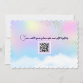 Charming Afro Puff Baby Girl Rainbow Baby Dusche Einladung (Rückseite)