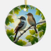 Charming Alder Flycatcher Bird Keepsake Keramik Ornament (Vorne)