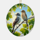 Charming Alder Flycatcher Bird Keepsake Keramik Ornament (Links)