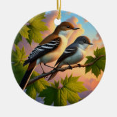 Charming Alder Flycatcher Bird Keepsake Keramik Ornament (Vorne)