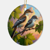 Charming Alder Flycatcher Bird Keepsake Keramik Ornament (Links)