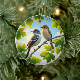 Charming Alder Flycatcher Bird Keepsake Keramik Ornament