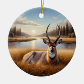 Charming American Antelope Animal Keepsake Keramik Ornament (Vorne)