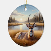 Charming American Antelope Animal Keepsake Keramik Ornament (Links)