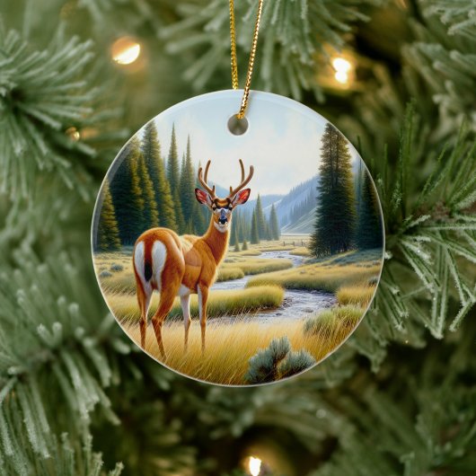 Charming American Antelope Animal Keepsake Keramik Ornament