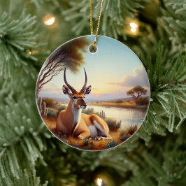 Charming American Antelope Animal Keepsake Keramik Ornament