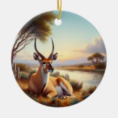 Charming American Antelope Animal Keepsake Keramik Ornament (Vorne)