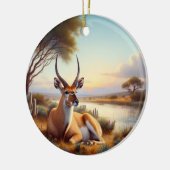 Charming American Antelope Animal Keepsake Keramik Ornament (Links)