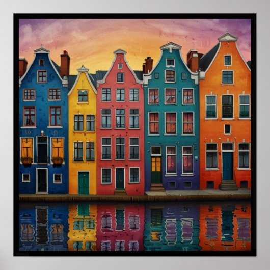 Charming Amsterdam Canal Poster (Vorne)