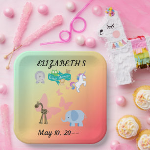 Charming Animal Friends Baby Dusche Pappteller