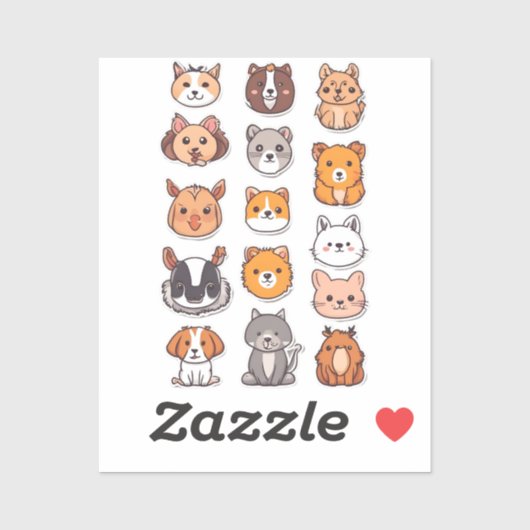 Charming Animal Pals Sticker Pack (Blatt)