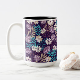 Charming Aquamarin & Burgund Floral Zweifarbige Tasse