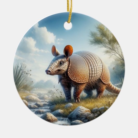 Charming Armadillo Keepsake Keramik Ornament (Vorne)