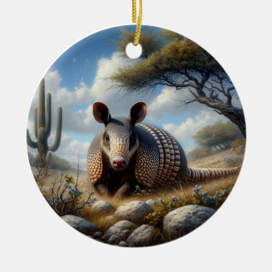 Charming Armadillo Keepsake Keramik Ornament (Vorne)