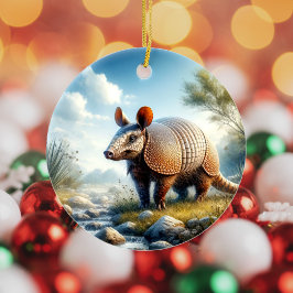 Charming Armadillo Keepsake Keramik Ornament