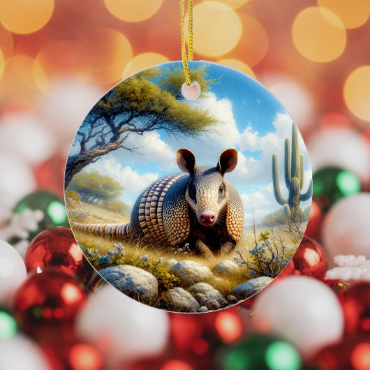 Charming Armadillo Keepsake Keramik Ornament