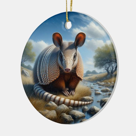 Charming Armadillo Keepsake Keramik Ornament (Links)