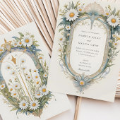 Charming Art Nouveau Daisy Floral Wedding Einladung