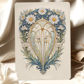 Charming Art Nouveau Daisy Floral Wedding Einladung