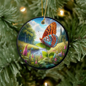 Charming Atlantis Fritillary Butterfly Keramik Ornament