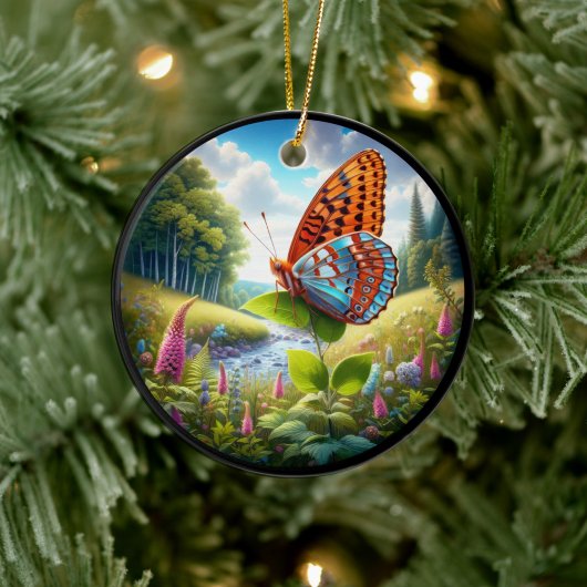 Charming Atlantis Fritillary Butterfly Keramik Ornament