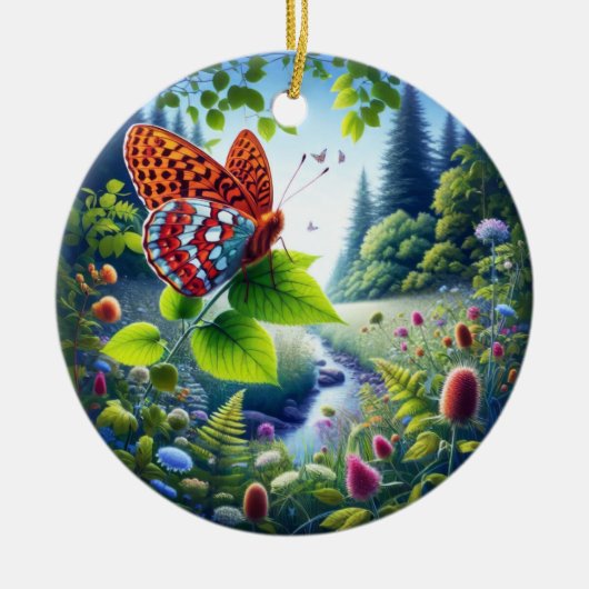 Charming Atlantis Fritillary Butterfly Keramik Ornament (Vorne)