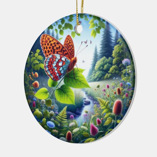 Charming Atlantis Fritillary Butterfly Keramik Ornament (Links)