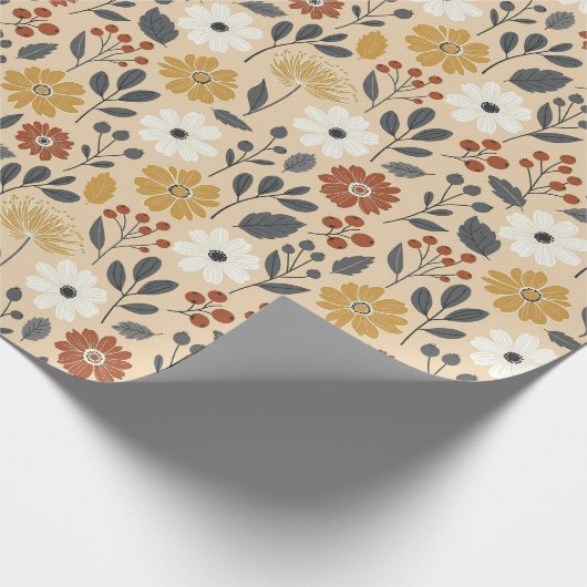 Charming Autumn Floral Geschenkpapier (Ecke)