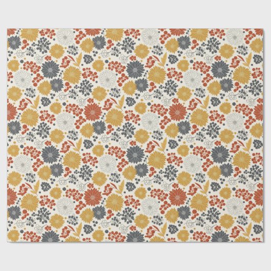 Charming Autumn Floral Geschenkpapier (Flach)
